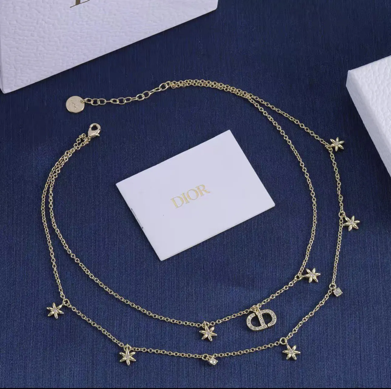 Dior 星月吊墜項鏈 蓝盒款