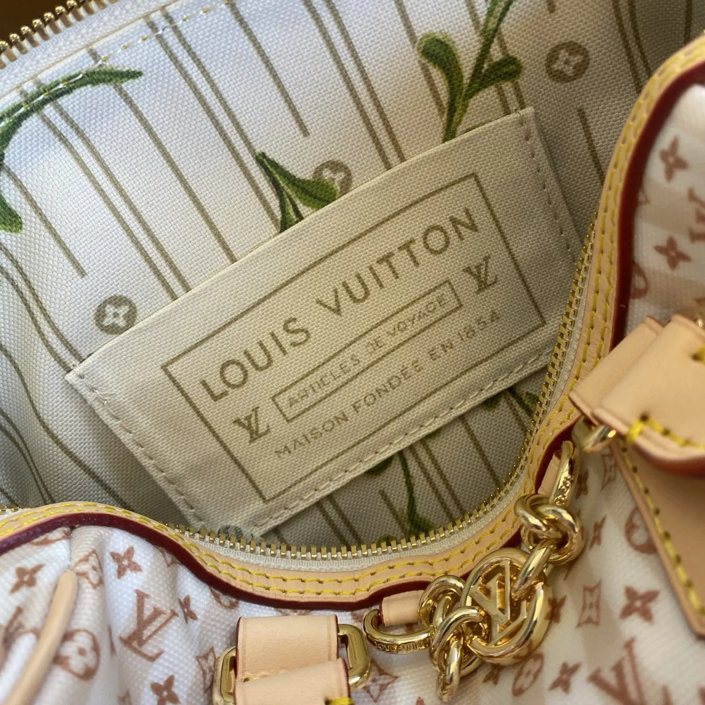 LV Speedy 蓝色 米色 帆布 链条包 精致链条款