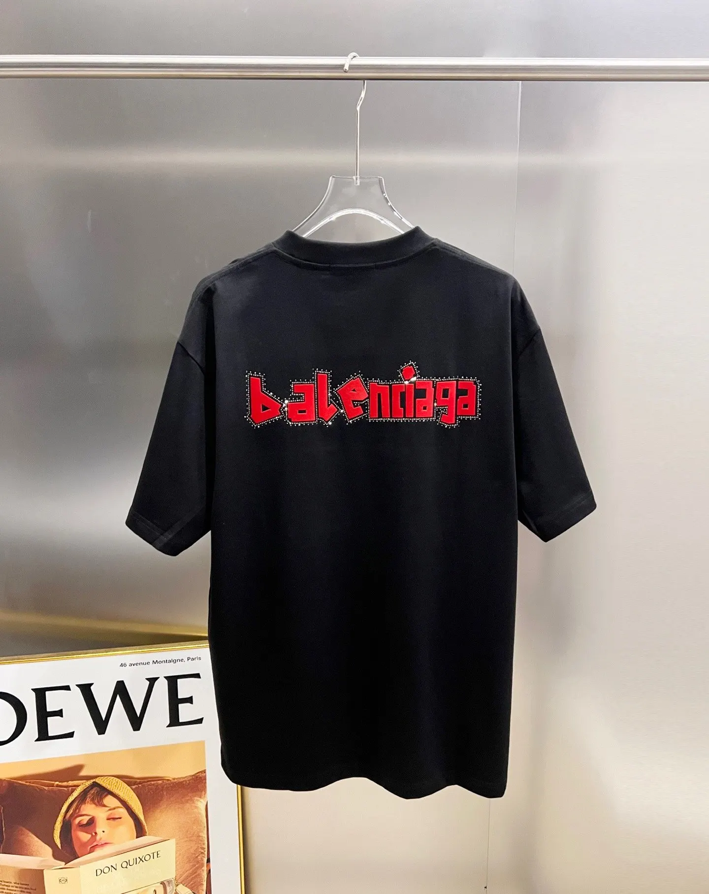 Balenciaga 黑色 Logo 短袖T恤 宽松休閒款