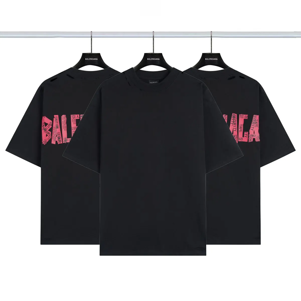 Balenciaga Black Short Sleeve T-Shirt Street Casual