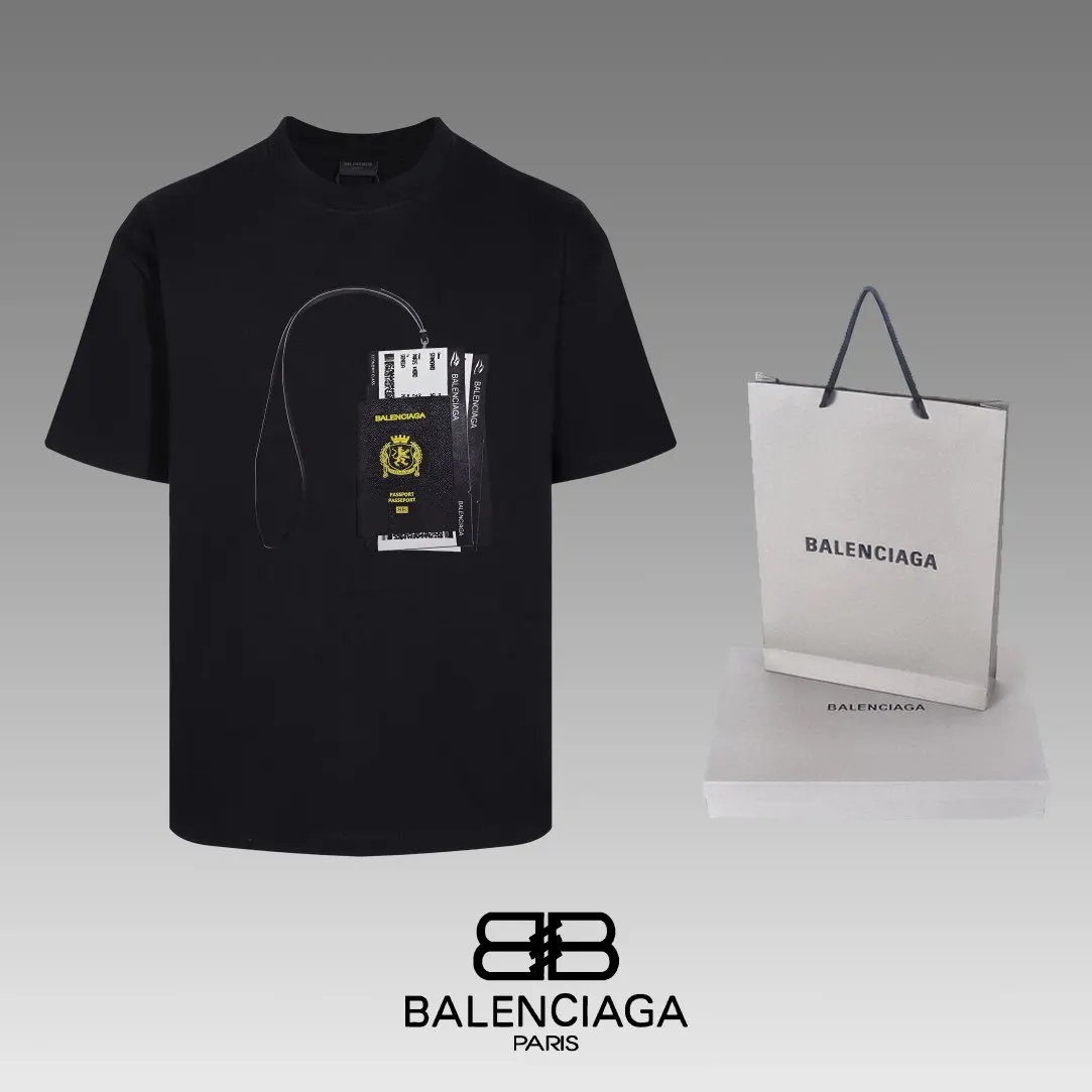 Balenciaga Black Short Sleeve T-Shirt Loose Casual