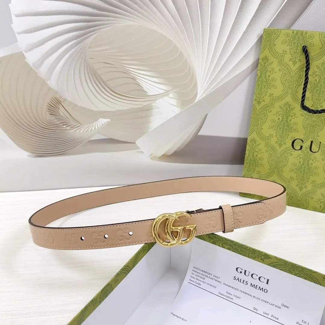 Gucci Double G Buckle Cowhide Double Sided Belt, Business Ca