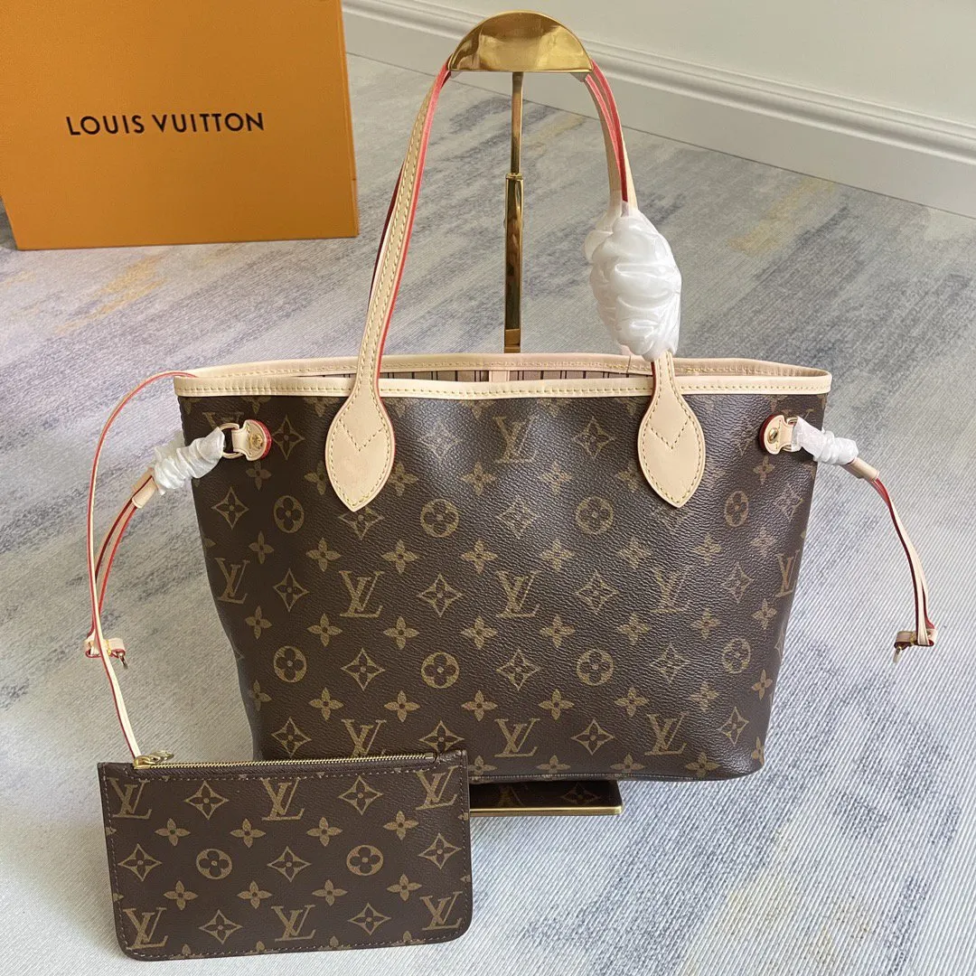 LV Neverfull 金色 牛皮 手拿包 精致手拿款