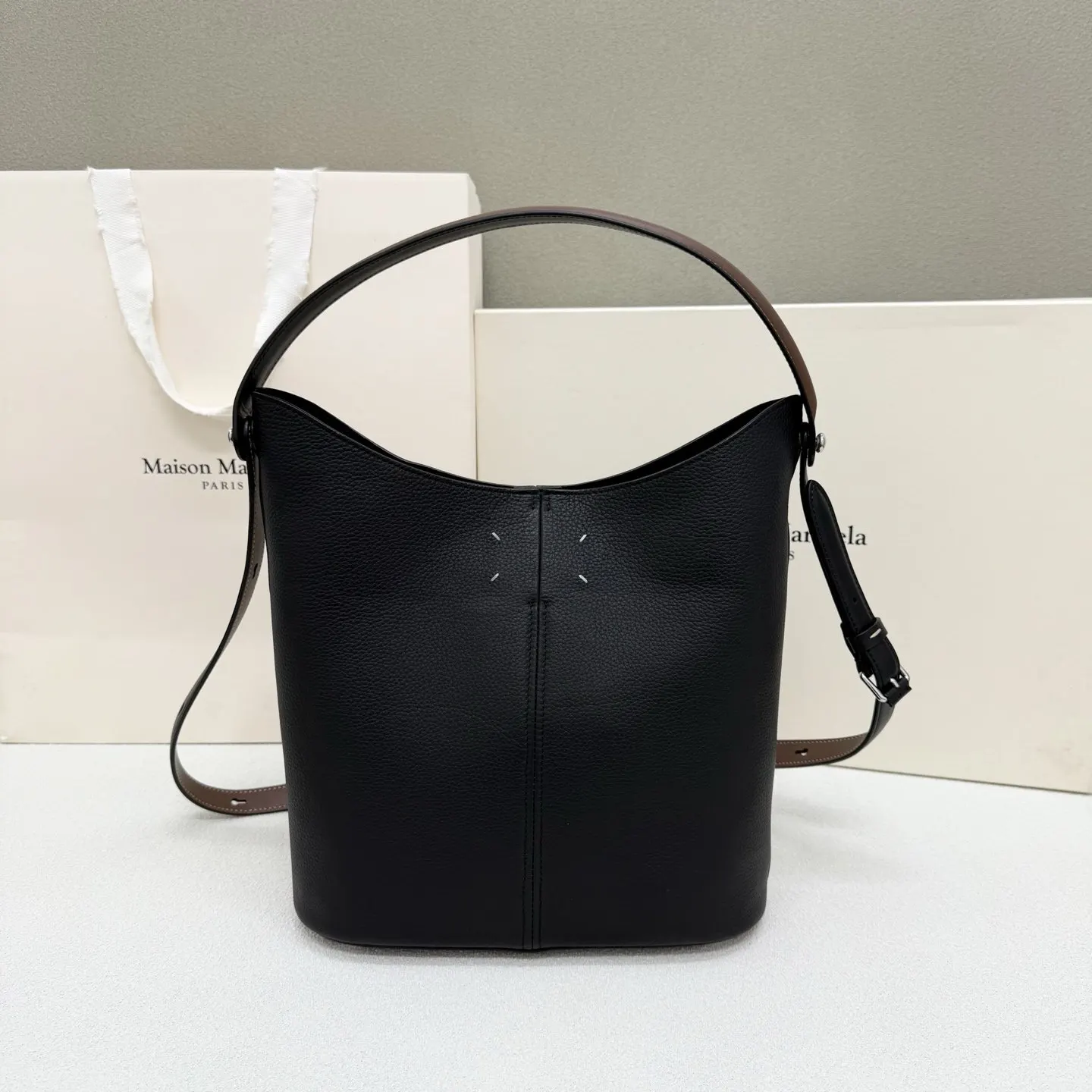 黑色 牛皮 Madison Margiela 托特包 大容量托特款