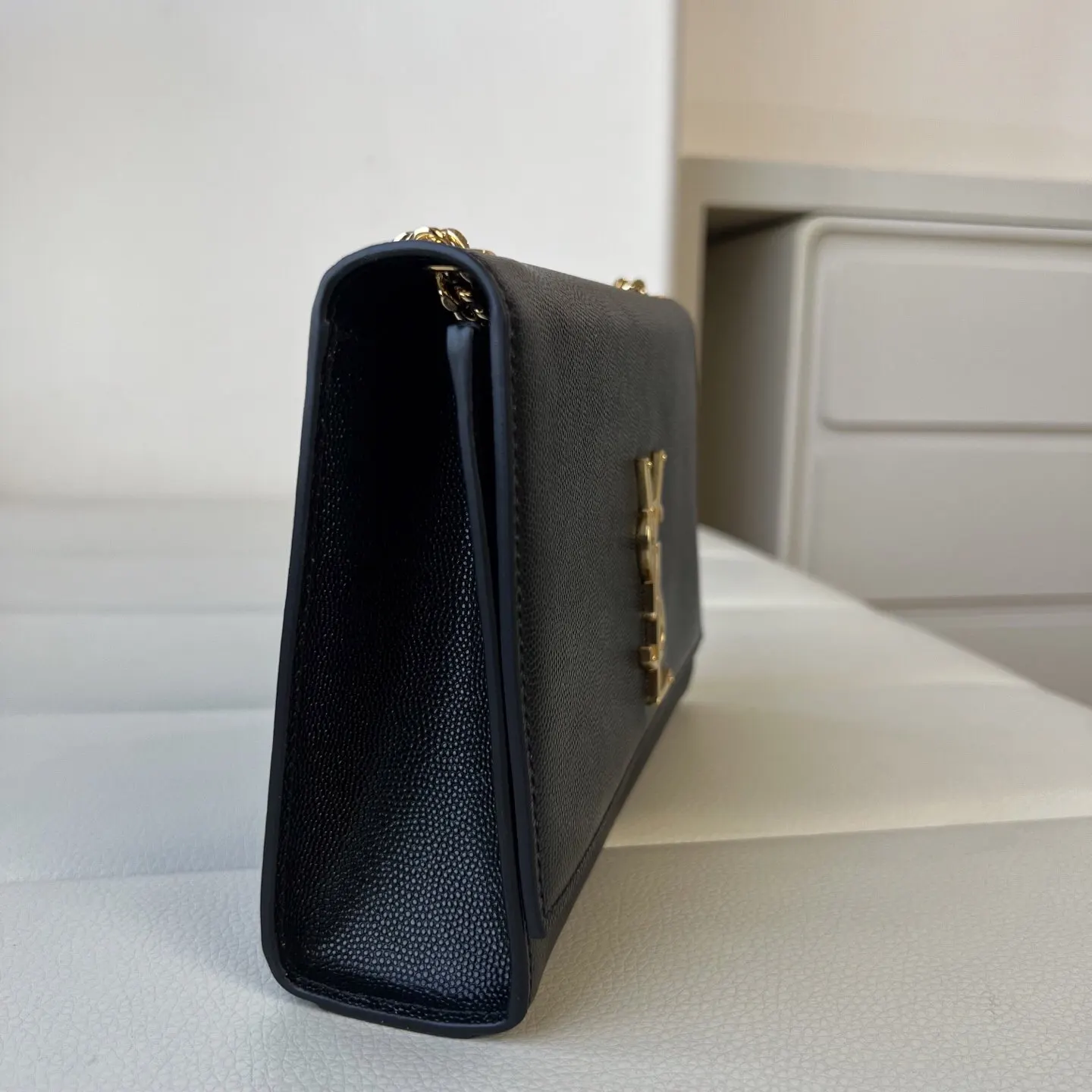 YSL 银色 金色 小牛皮 链条包 精致链条款