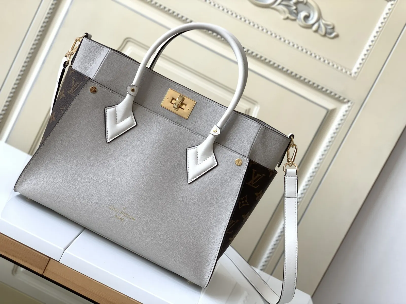 Monogram Crossbody Bag Lightweight Leather
