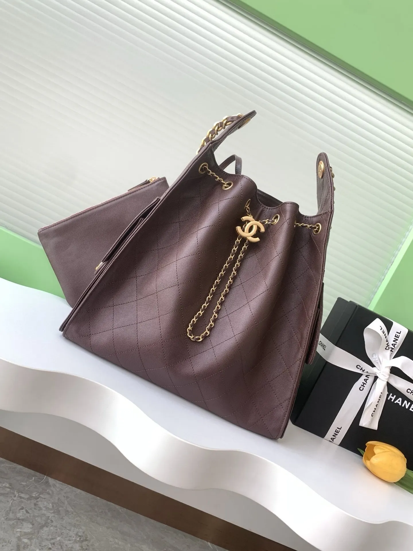 CHANEL Hobo 进口 免税 球纹皮嘻哈包 腋下包 復古腋下背款