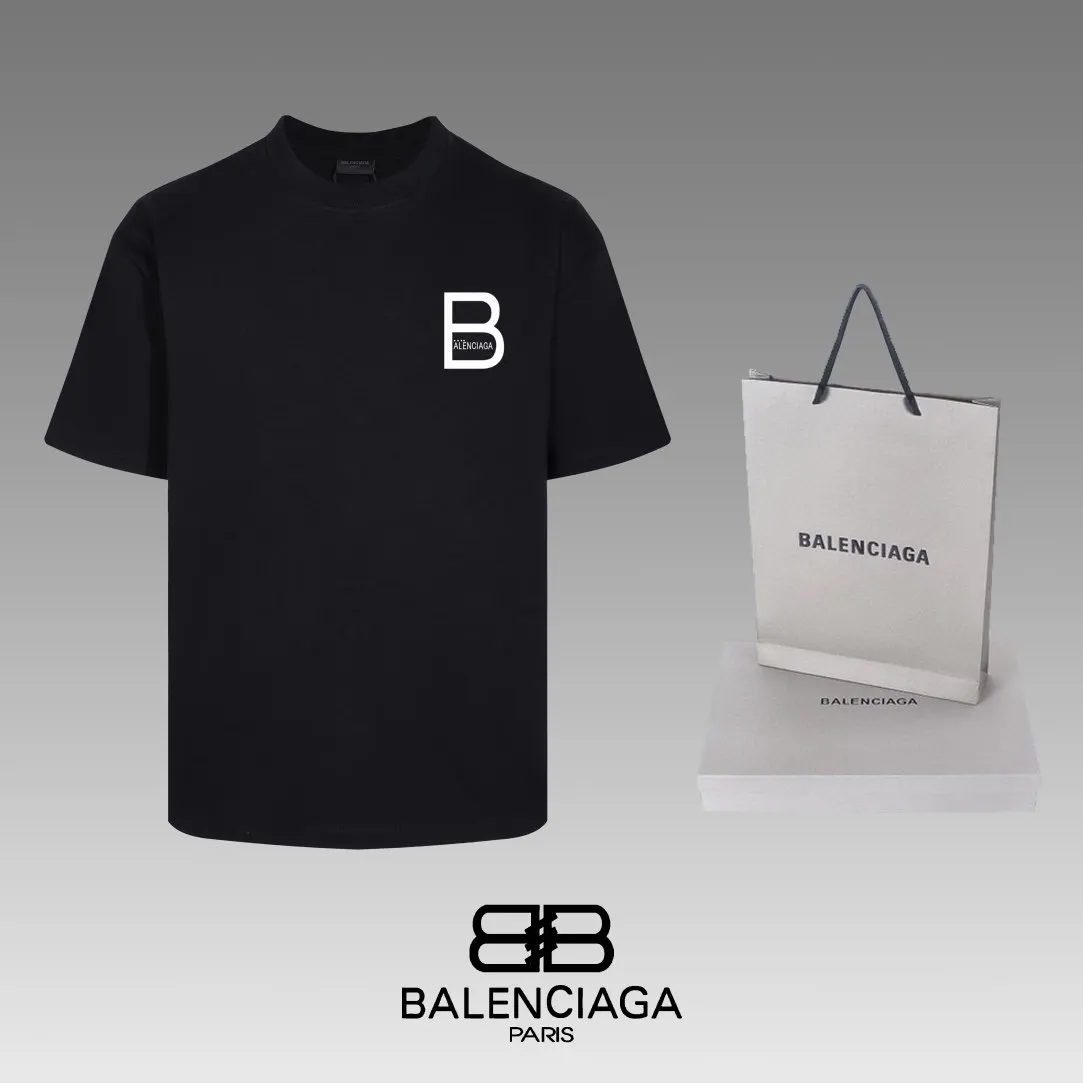 Balenciaga Black Short Sleeve T-Shirt Loose Casual