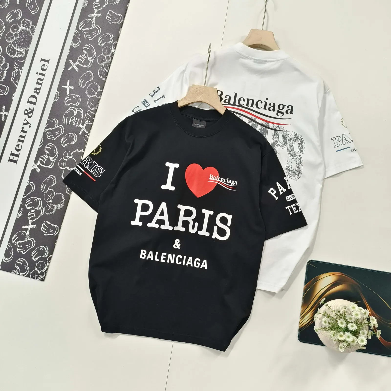 Balenciaga Paris 黑色 純棉 短袖T恤 街頭休閒款