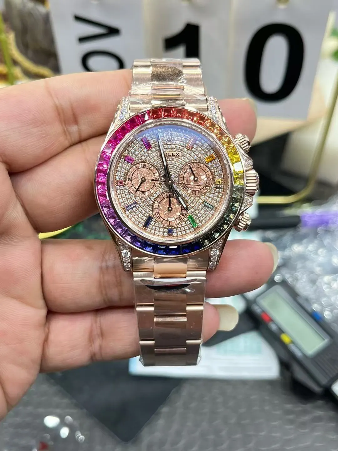 Rolex bt 劳力士迪通拿满钻系列 彩虹迪沙金眼丹东 手錶 經典腕表款