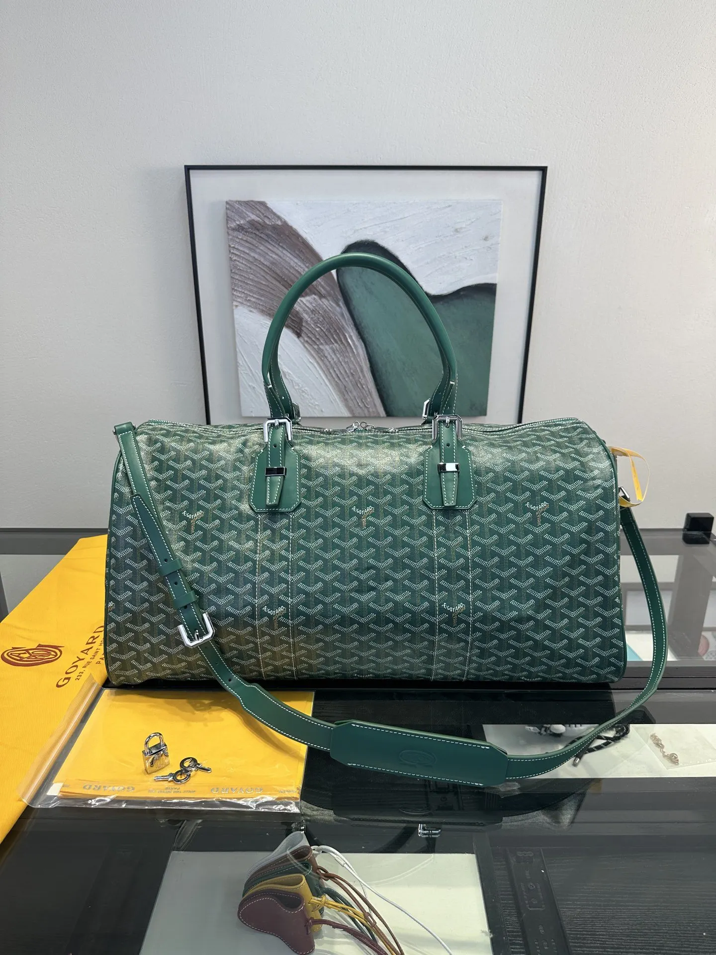 Goyard 綠色 戈雅 Boston 旅行袋 綠色 旅行袋 大容量旅行款