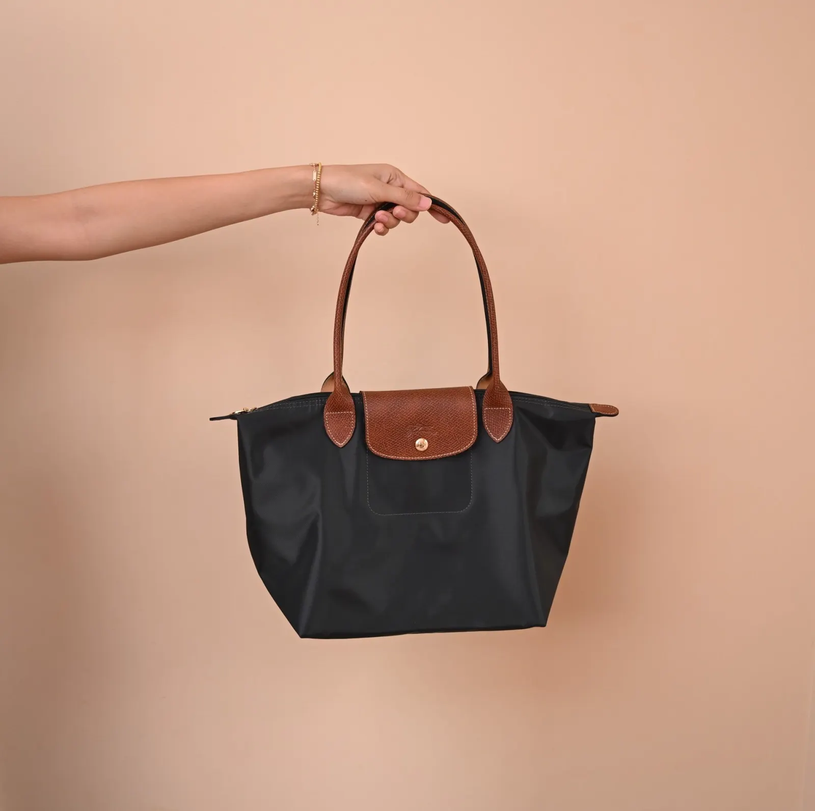 黑色 纯 珑骧 长柄中号 黑色 longchamp 秒发 单肩包 日常单肩背款