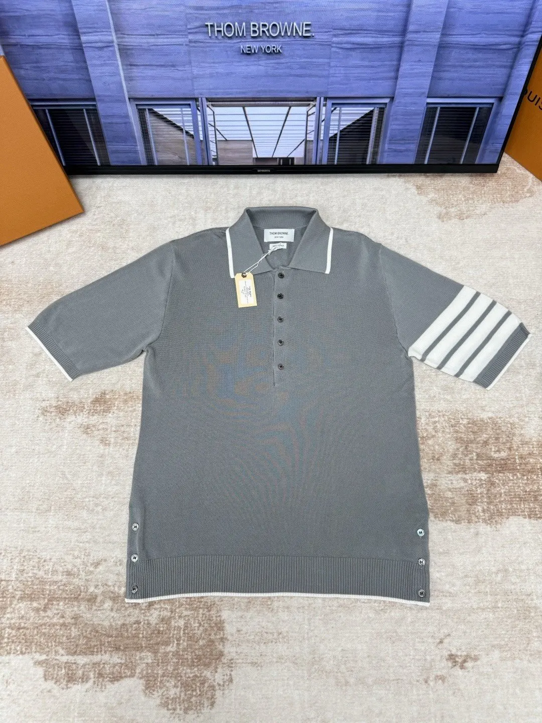 Thom Browne 灰色 Polo衫 日常百搭款