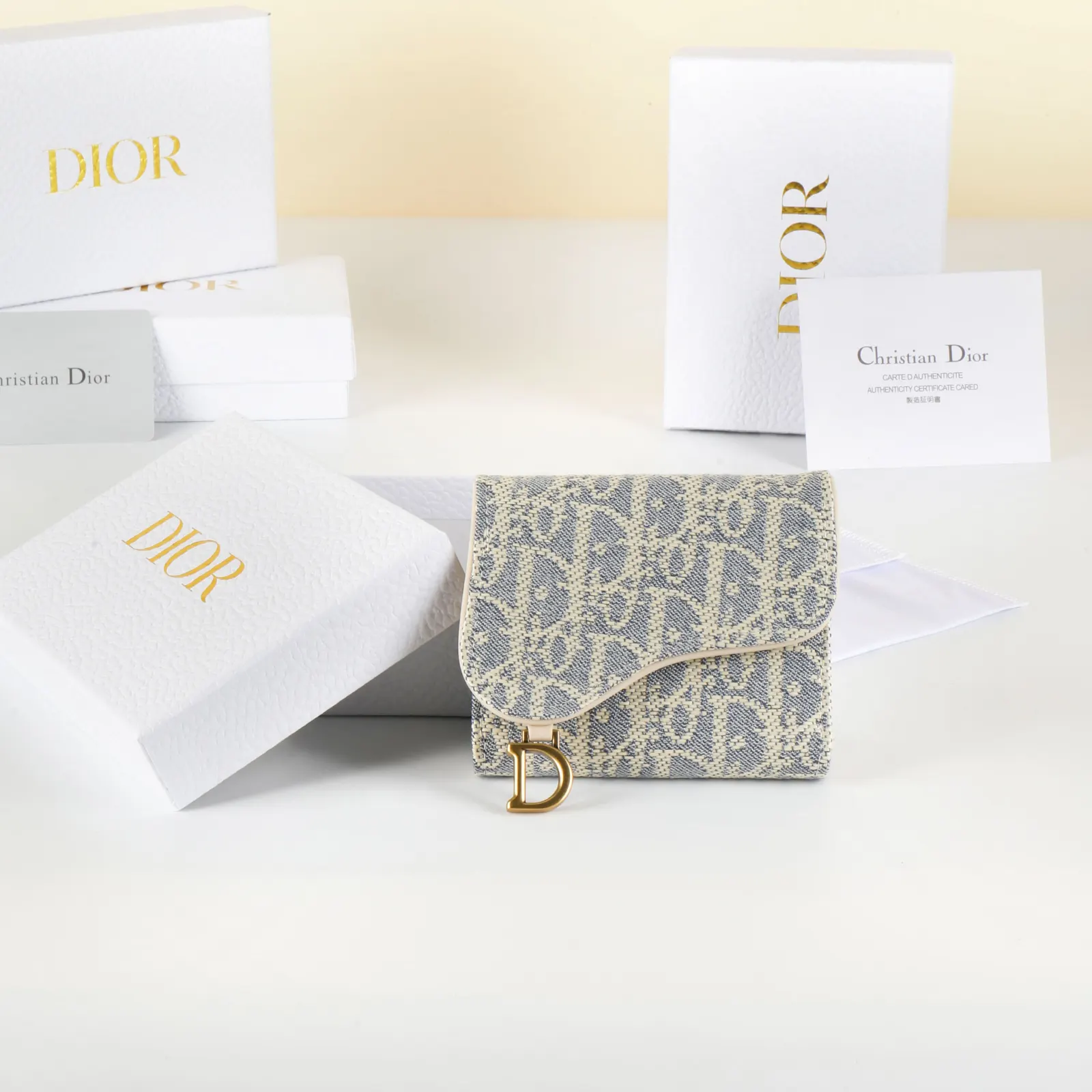 Dior Saddle 金色錢包 精緻配飾款