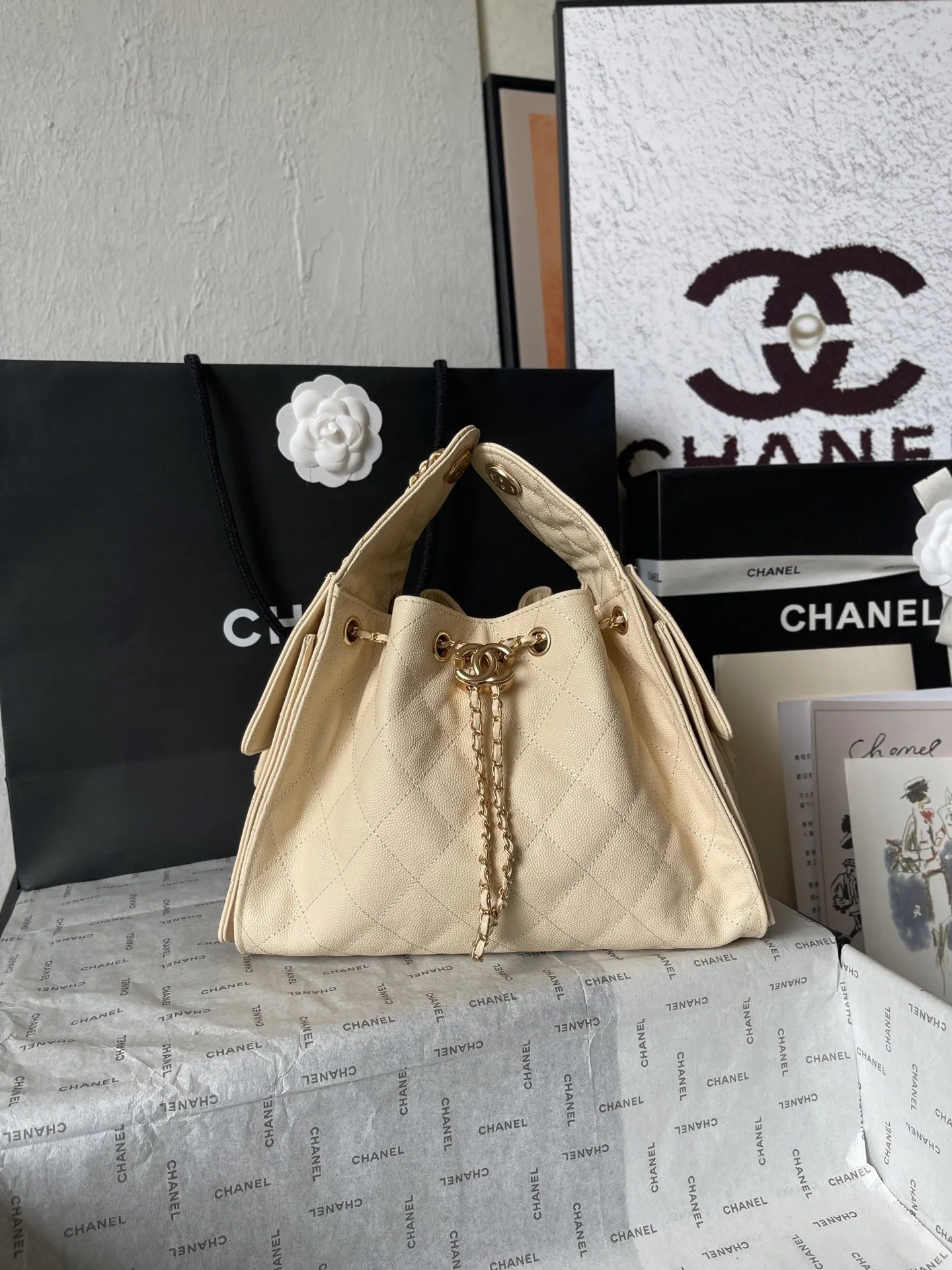 CHANEL Hobo 法国 高端定制品 Chane 球纹皮嘻哈包 腋下包 復古腋下背款
