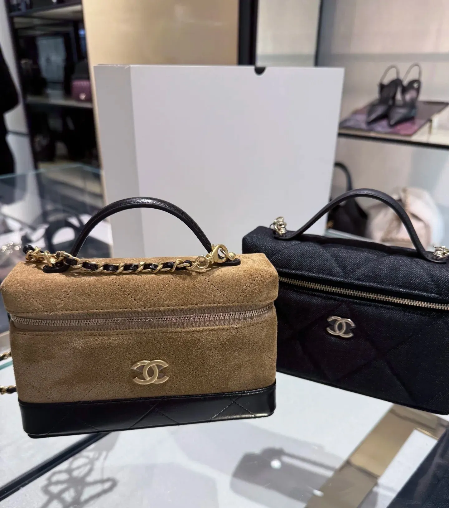CHANEL 麂皮手提包 手提單肩