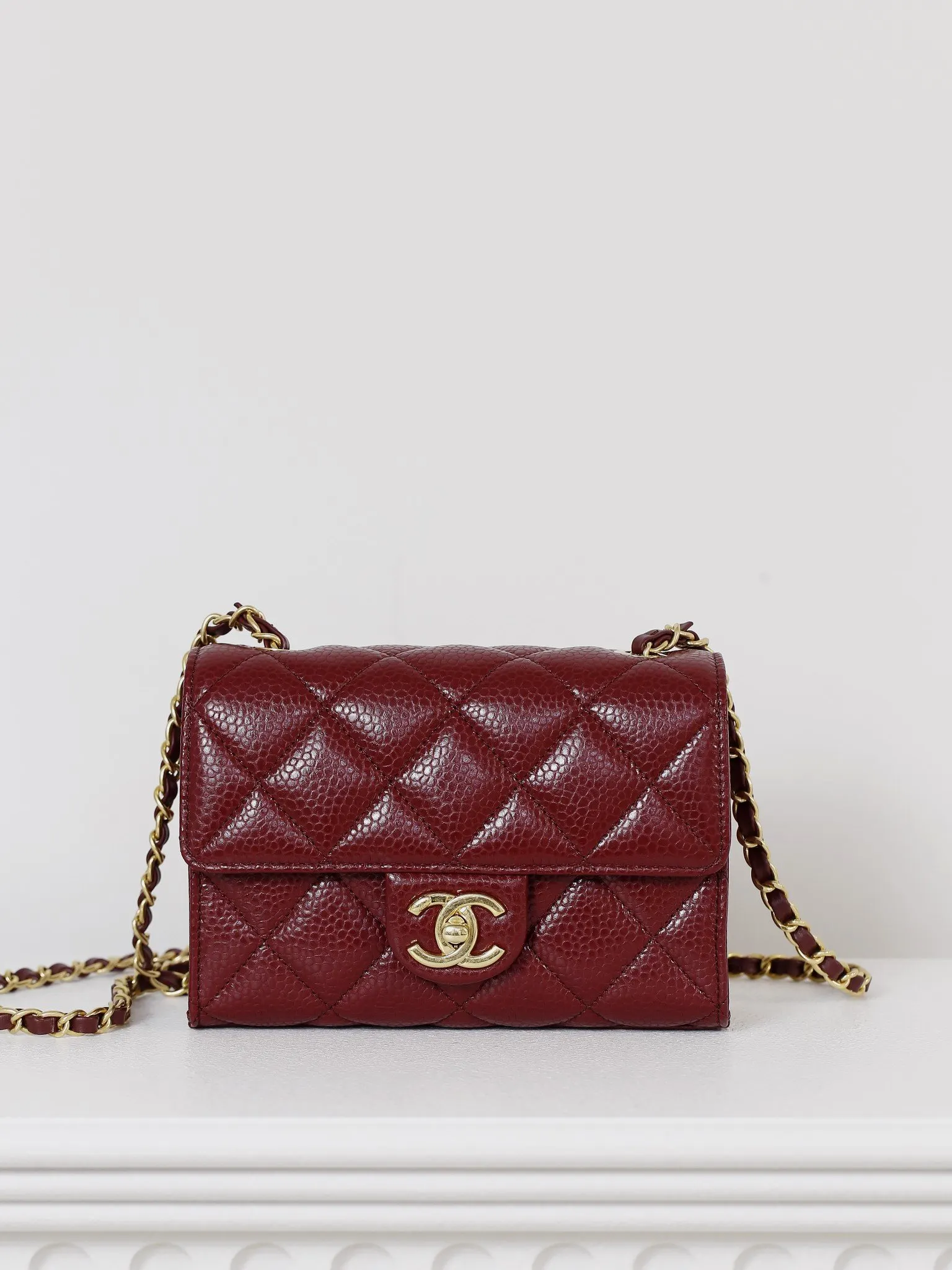 CHANEL 牛皮 尺寸 荔枝纹 腋下包 复古腋下背款