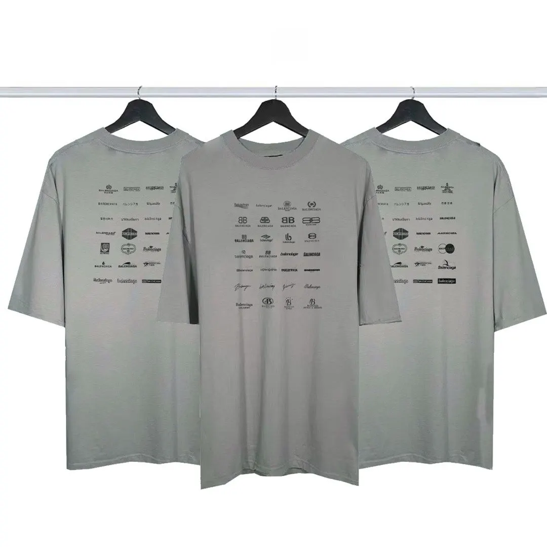 Balenciaga Logo Print Short Sleeve T-Shirt Street Casual