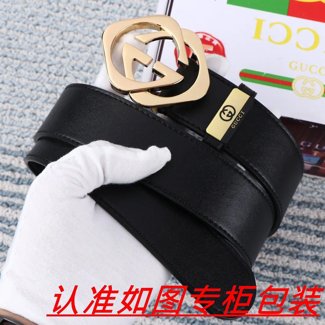 Gucci 雙G扣牛皮雙面腰帶 商務休閒款