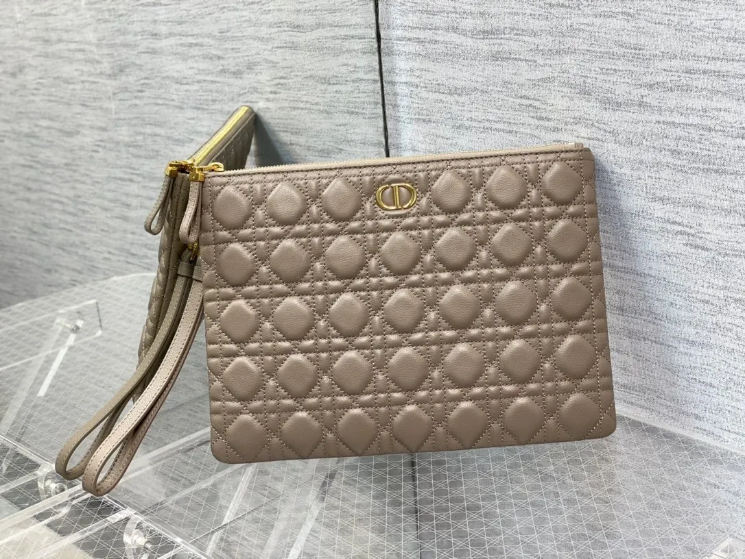Dior Caro 暖灰褐色 Daily 手拿包 復古风十足 精致手拿款