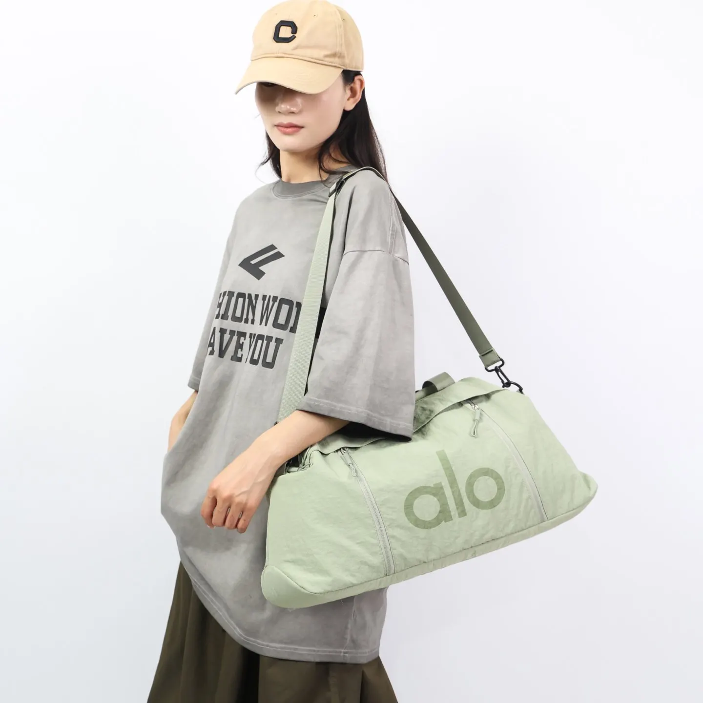 AIO 時尚潮流百搭休閒單肩包大容量女生托特包 旅行袋 大容量旅行款