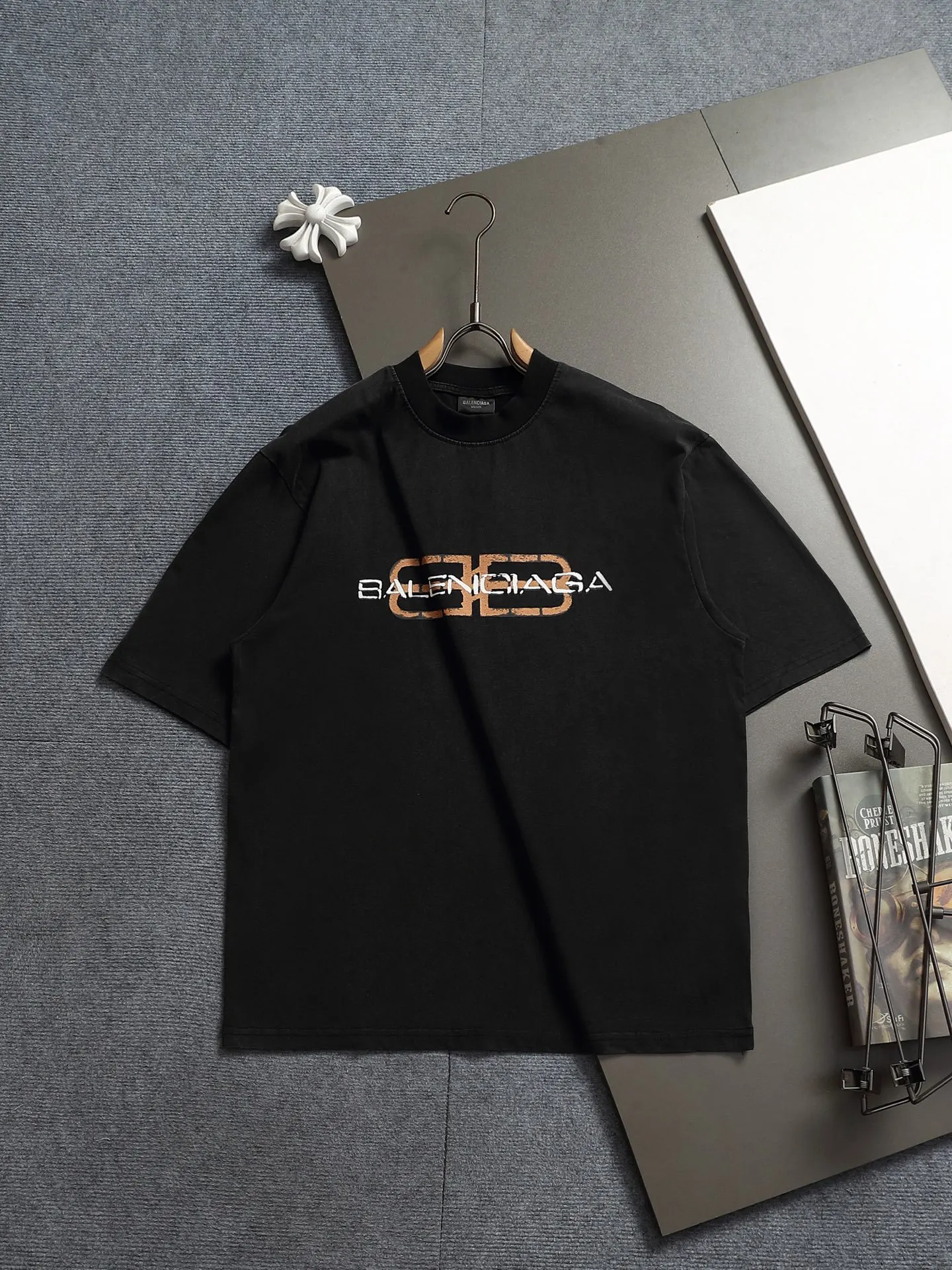 Balenciaga Black Logo Short Sleeve T-Shirt Street Casual