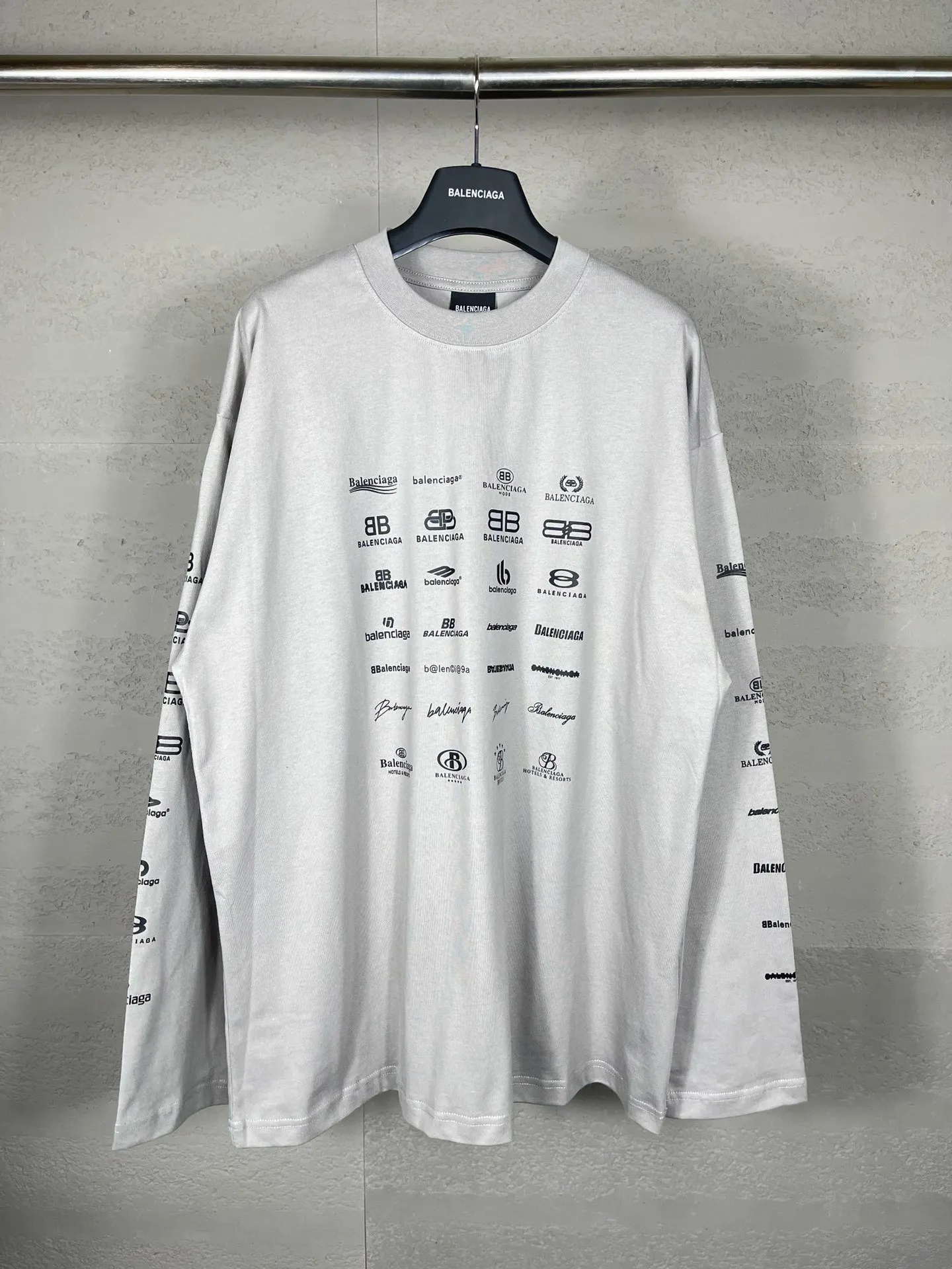 Balenciaga Black Cotton Logo Short Sleeve T-Shirt Loose Casual
