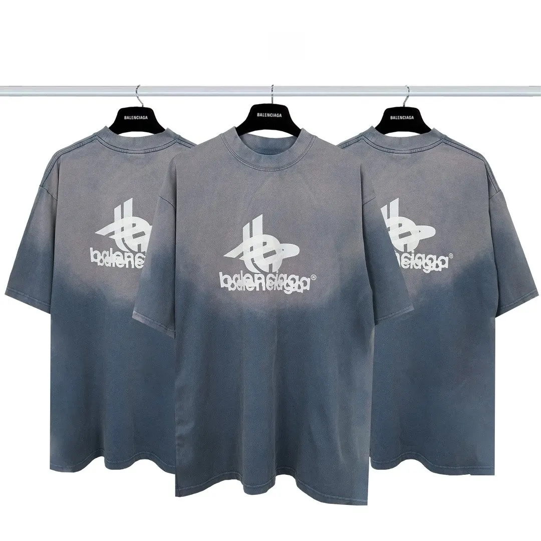 Balenciaga Cotton Logo Short Sleeve T-Shirt Street Casual