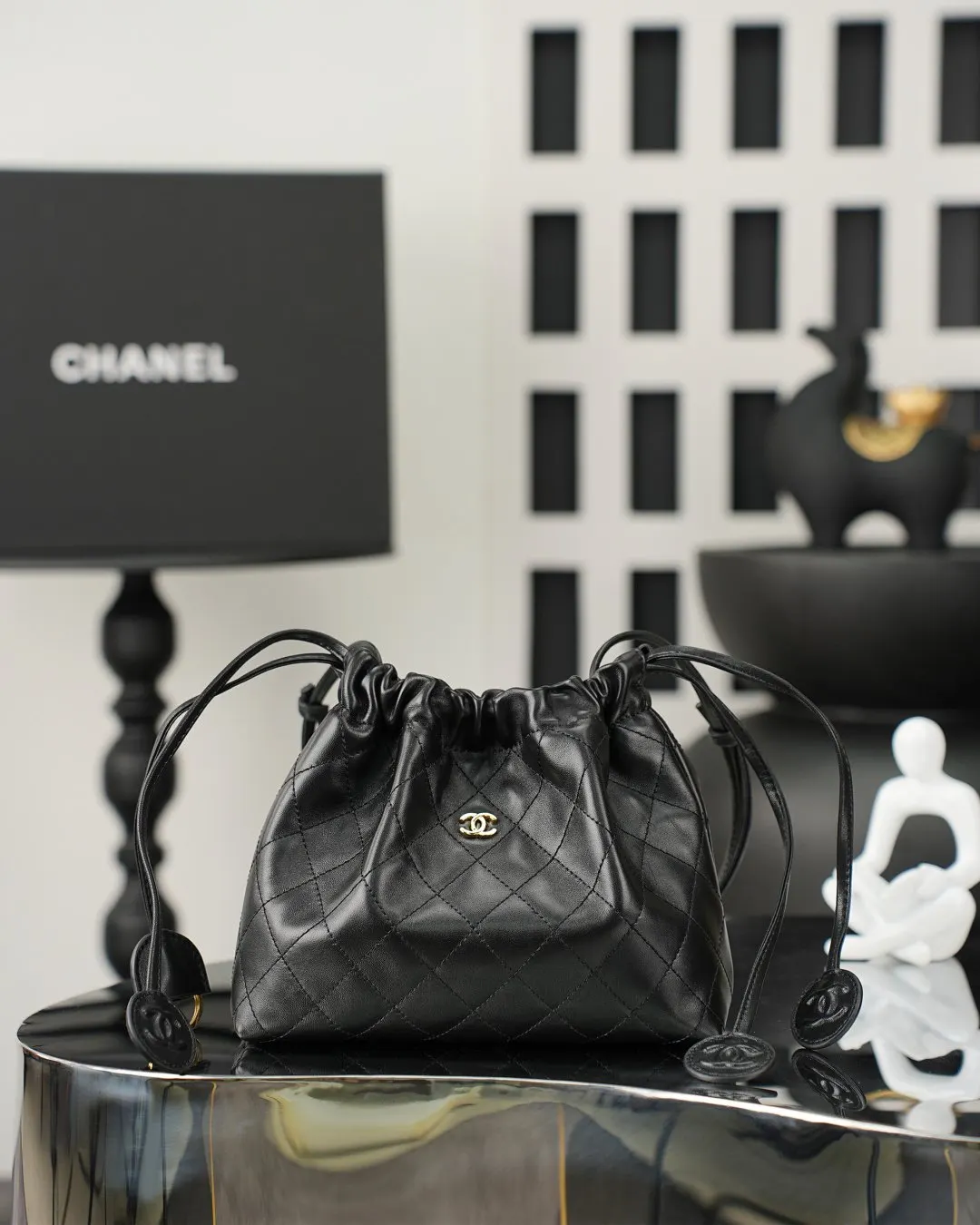 CHANEL 黑色 羊皮 手提包 通勤手提款