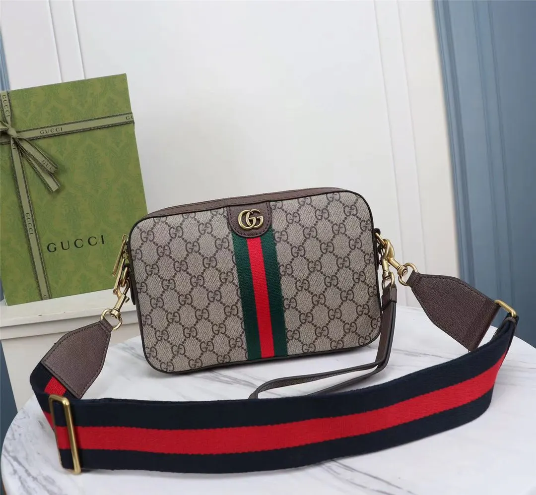 Gucci Ophidia GG Supreme老花鏈條包 日常搭配款 棕色