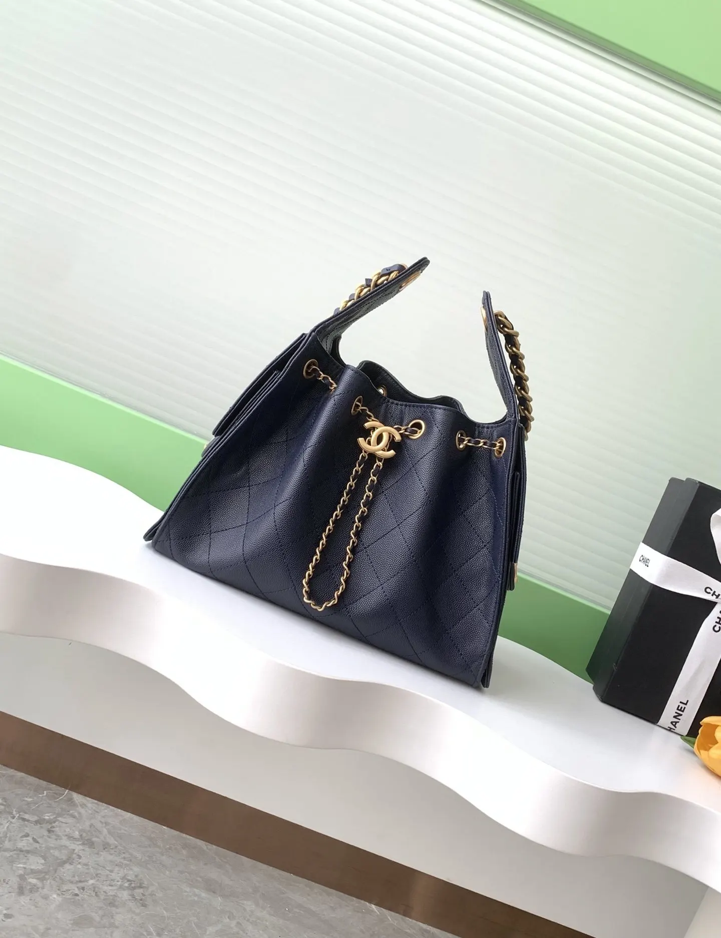 CHANEL Hobo 进口 免税 球纹皮嘻哈包 腋下包 复古腋下背款