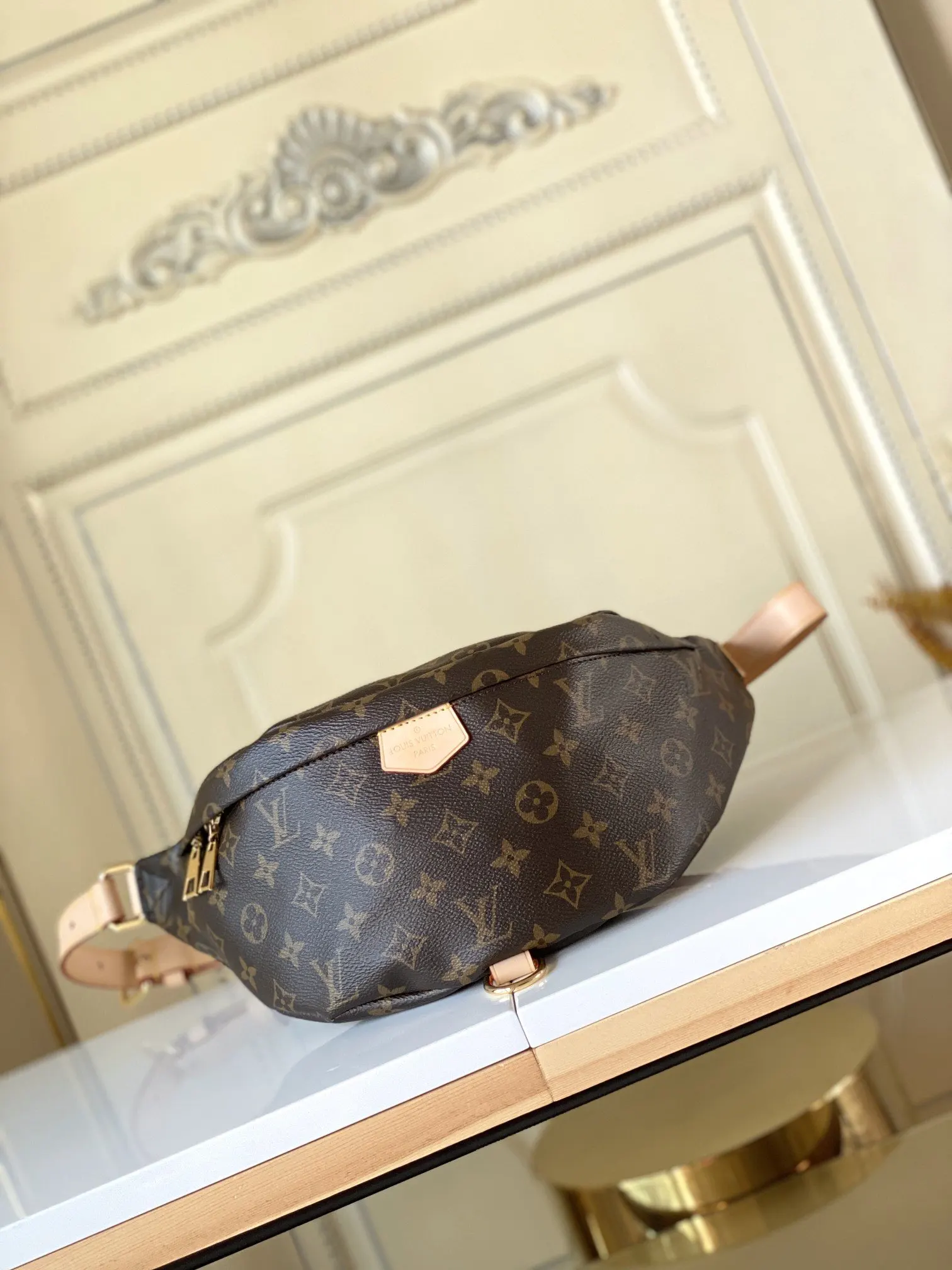 Louis Vuitton Gold Belt Bag Classic Casual Leather