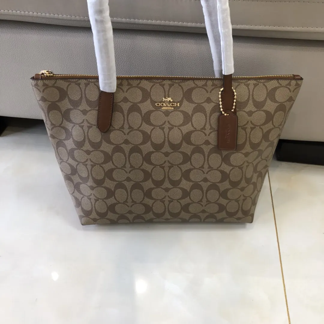 牛皮 C原 拉链托特购物袋 牛皮 經典PVC 托特包 大容量托特款