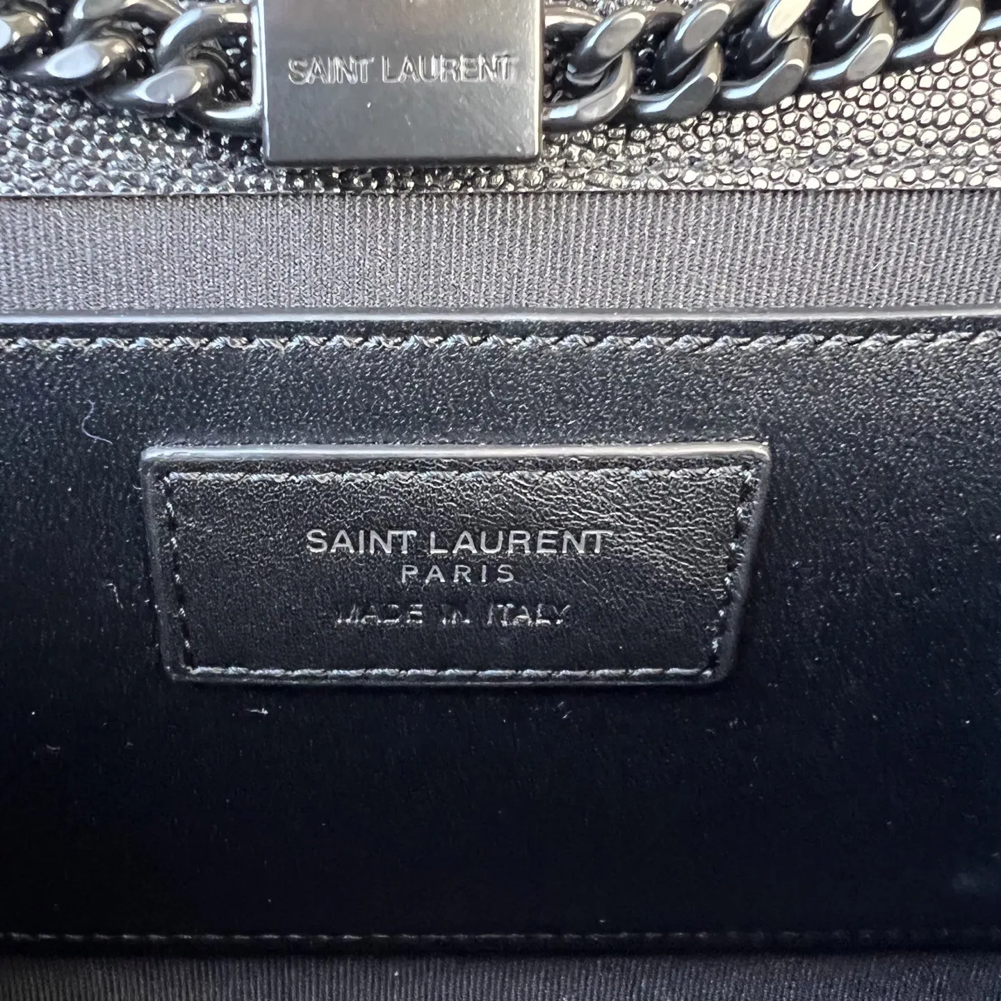 Silver Gold Chain Bag Leather