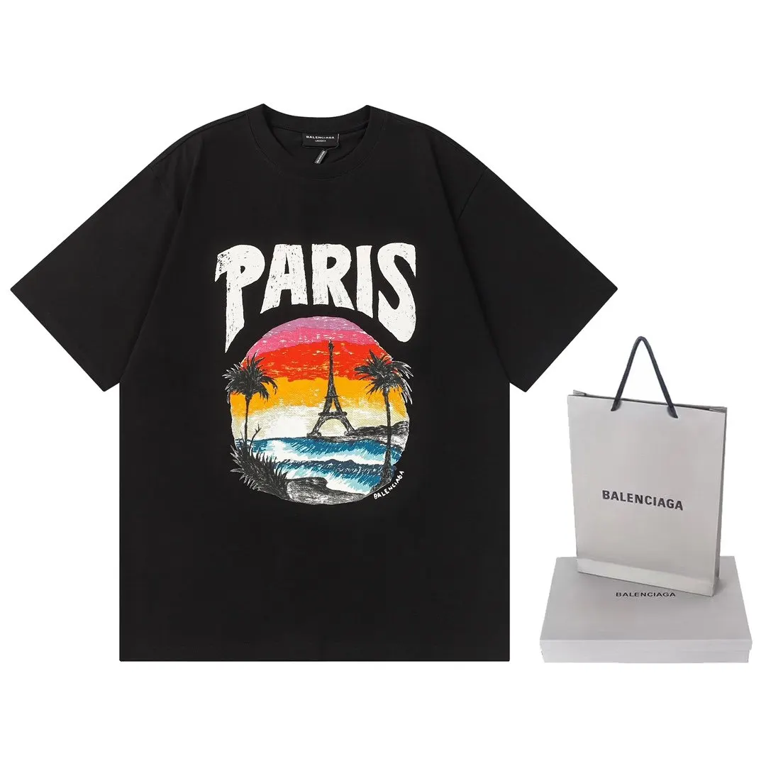 Balenciaga Black Short Sleeve T-Shirt Loose Casual