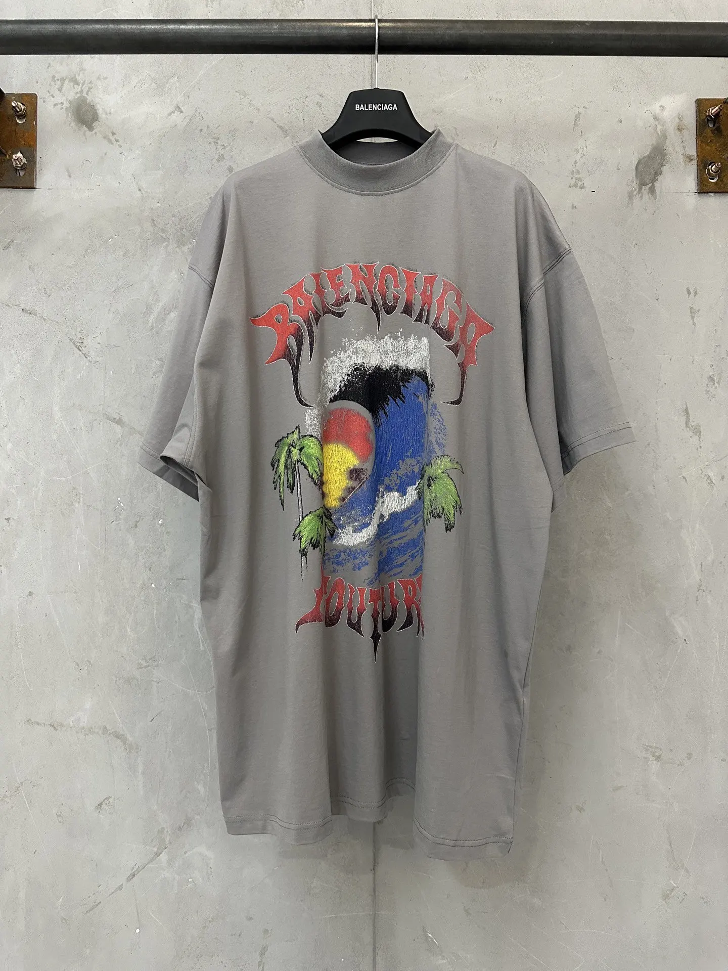 Balenciaga 26SS Print Short Sleeve T-Shirt Street Casual Style