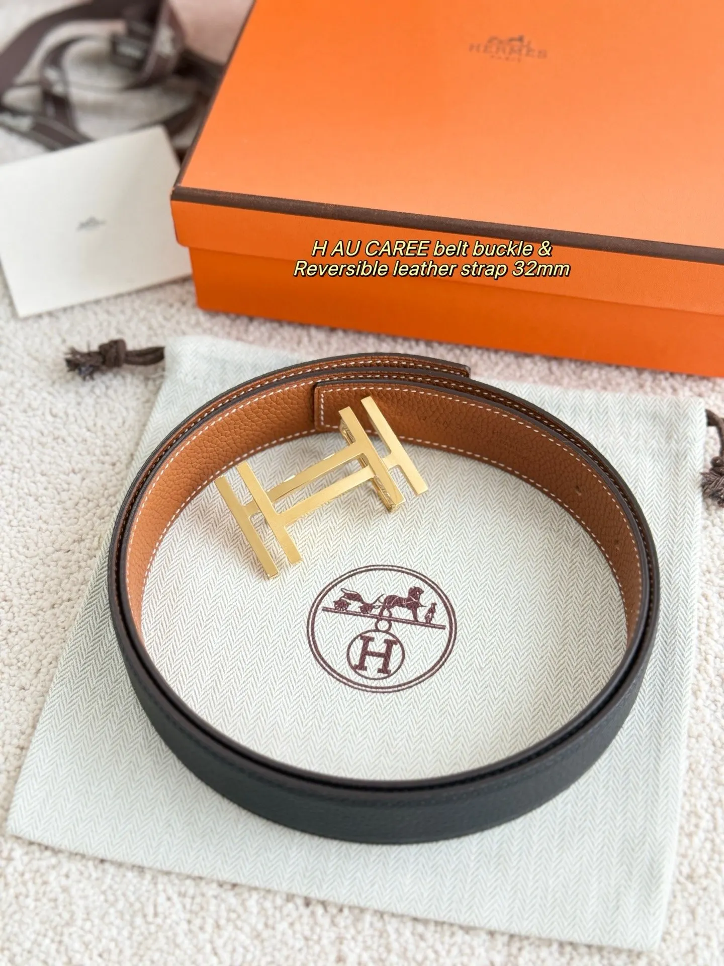Hermes Togo Leather Belt Fine Accessories