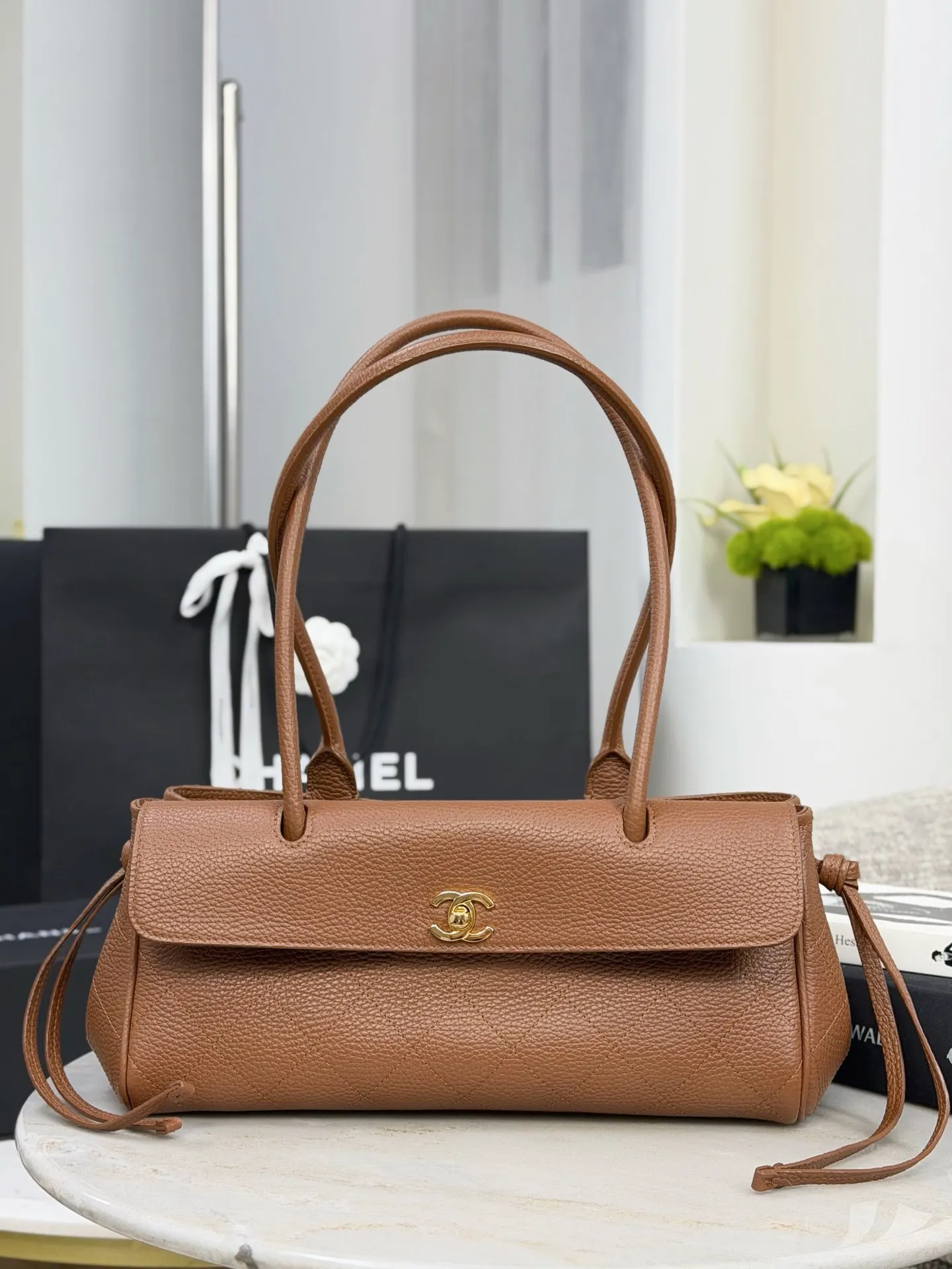 CHANEL 牛皮托特購物包 手提單肩