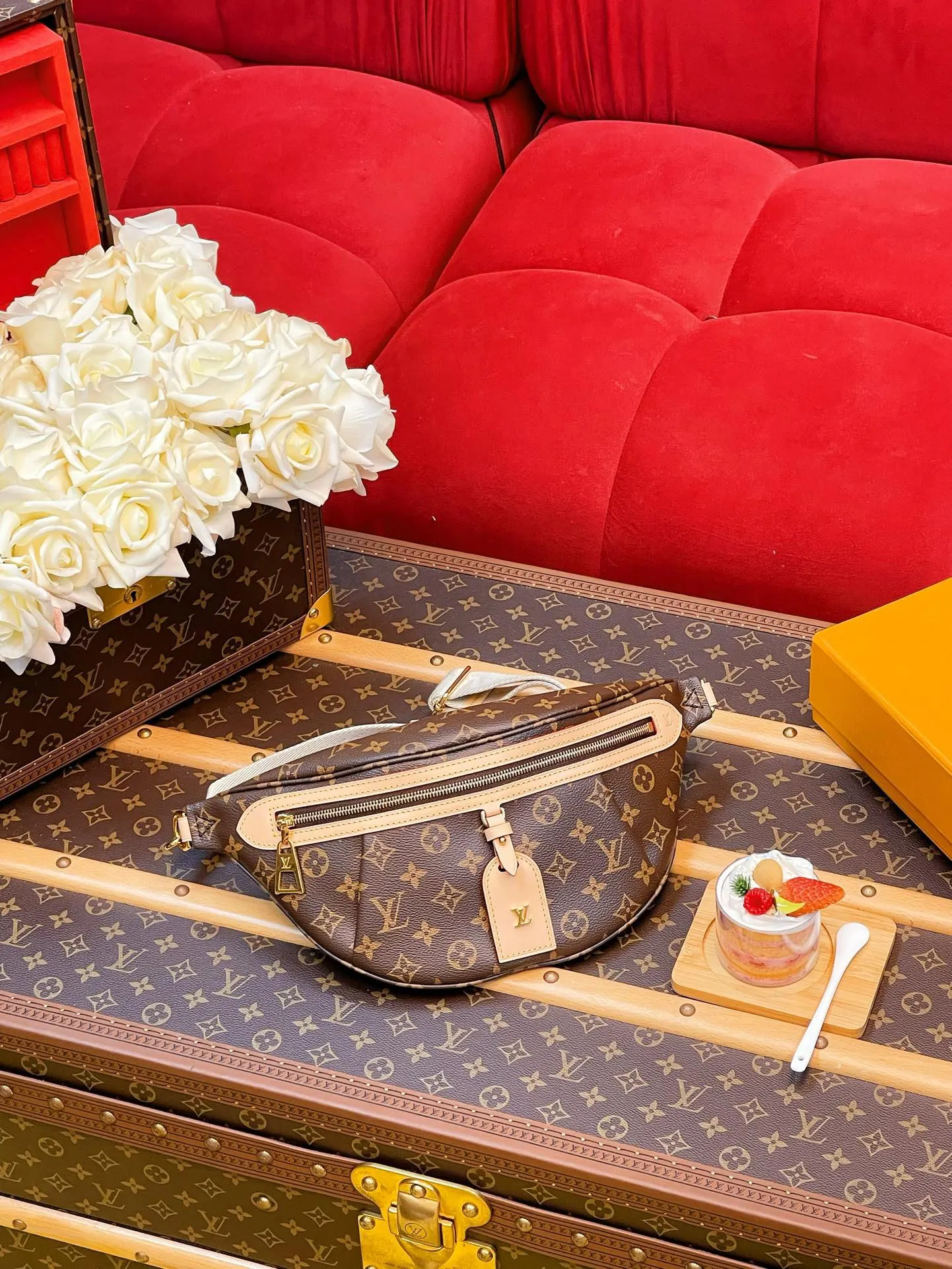 Monogram Belt Bag Casual Leather