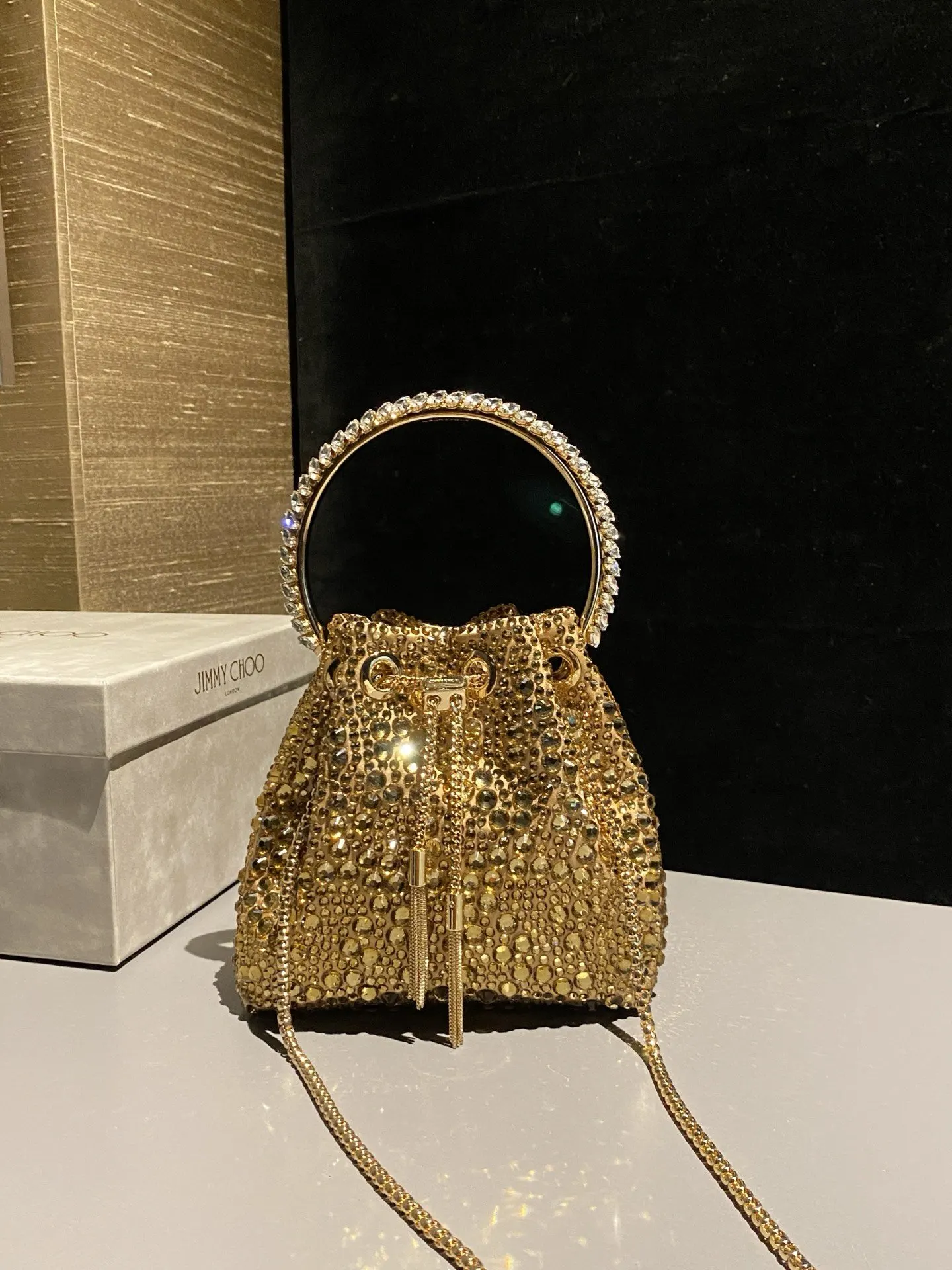 JIMMY CHOO BON BON系列标志款手提包 鏈條包 精致鏈條款
