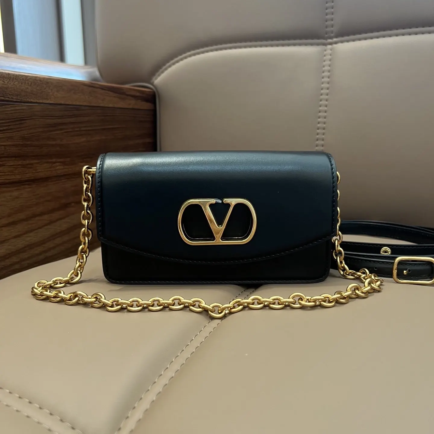 Gold Chain Bag Leather