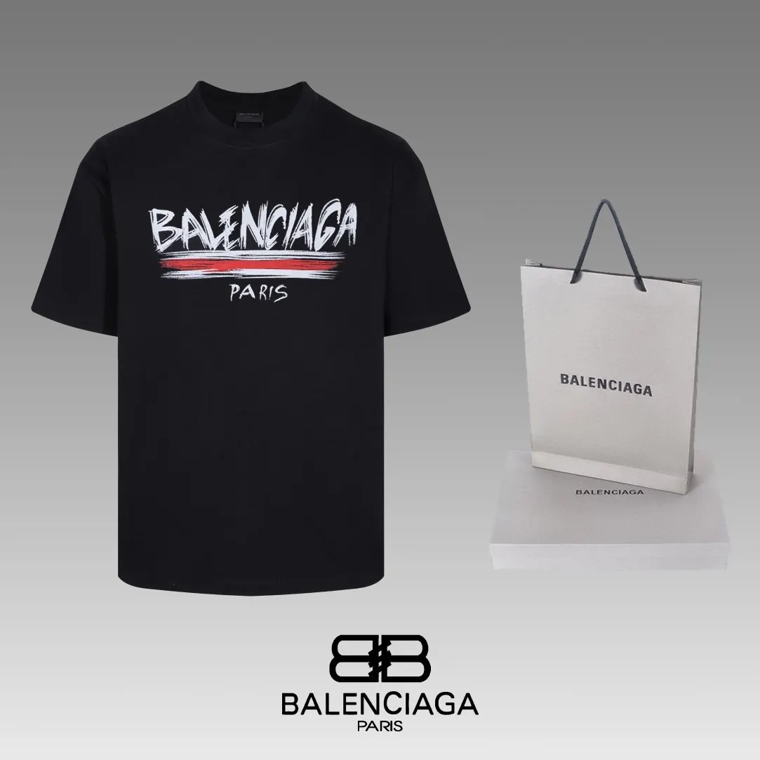 Balenciaga Black Short Sleeve T-Shirt Loose Casual