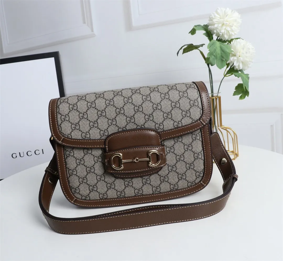 Gucci Horsebit 1955 老花馬銜扣肩揹包 單肩斜挎款