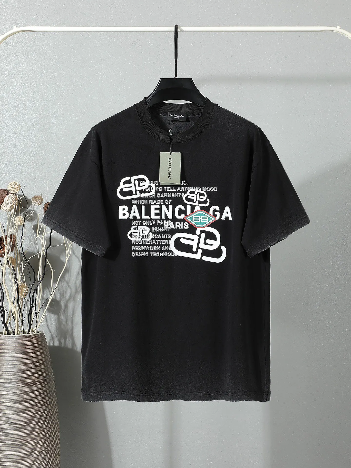 Balenciaga 26SS Logo Letter Short Sleeve T-Shirt Street Casual