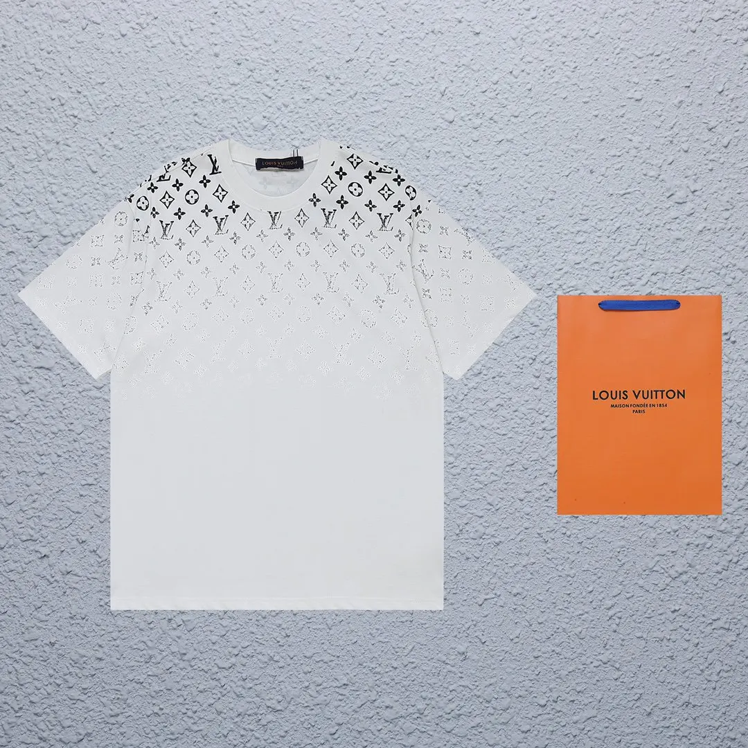 LV Monogram Cotton Short Sleeve T-Shirt Casual Versatile Style