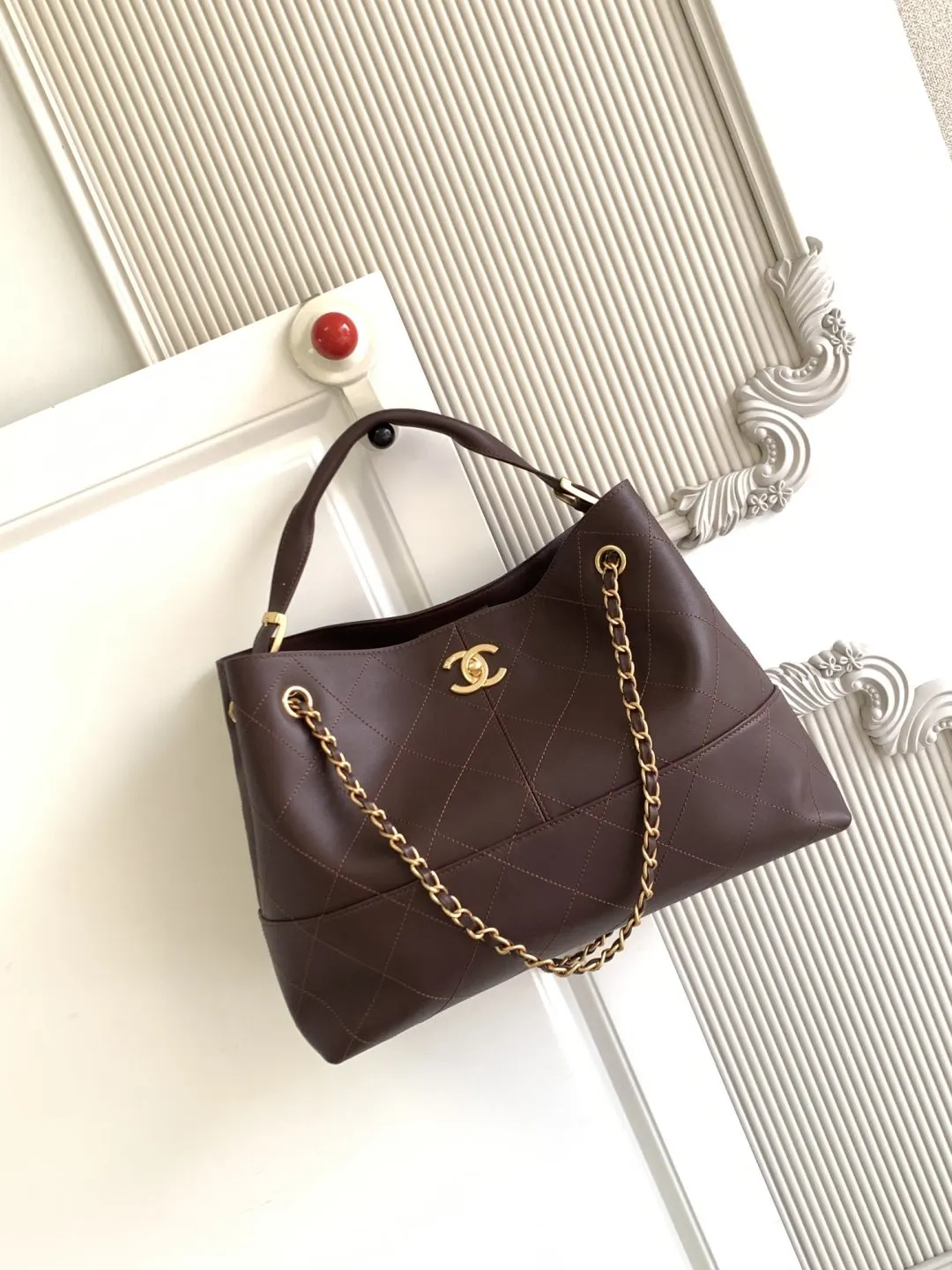 CHANEL 拼色 麂皮 托特包 大容量托特款