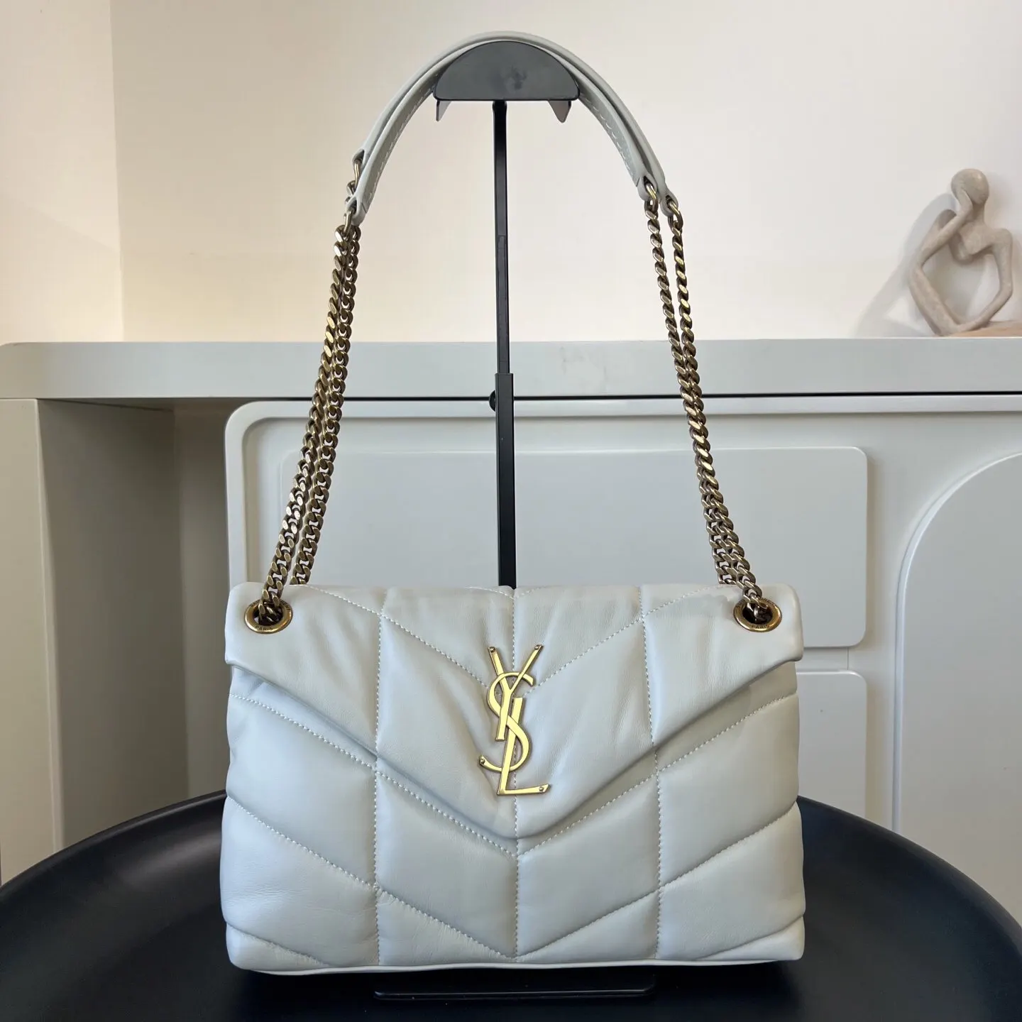YSL 銀色 羊皮 鏈條包 精致鏈條款