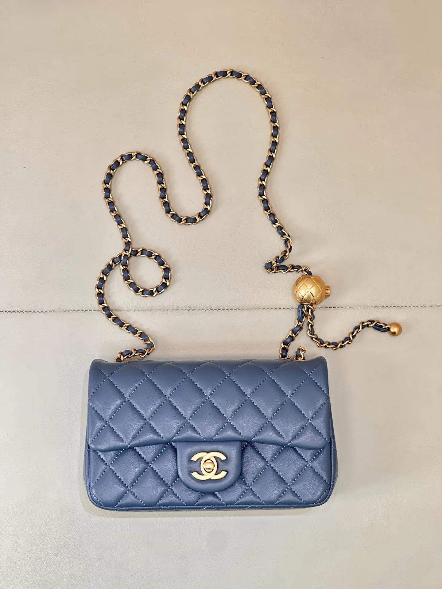 CHANEL 牛皮鏈條包 單肩斜挎