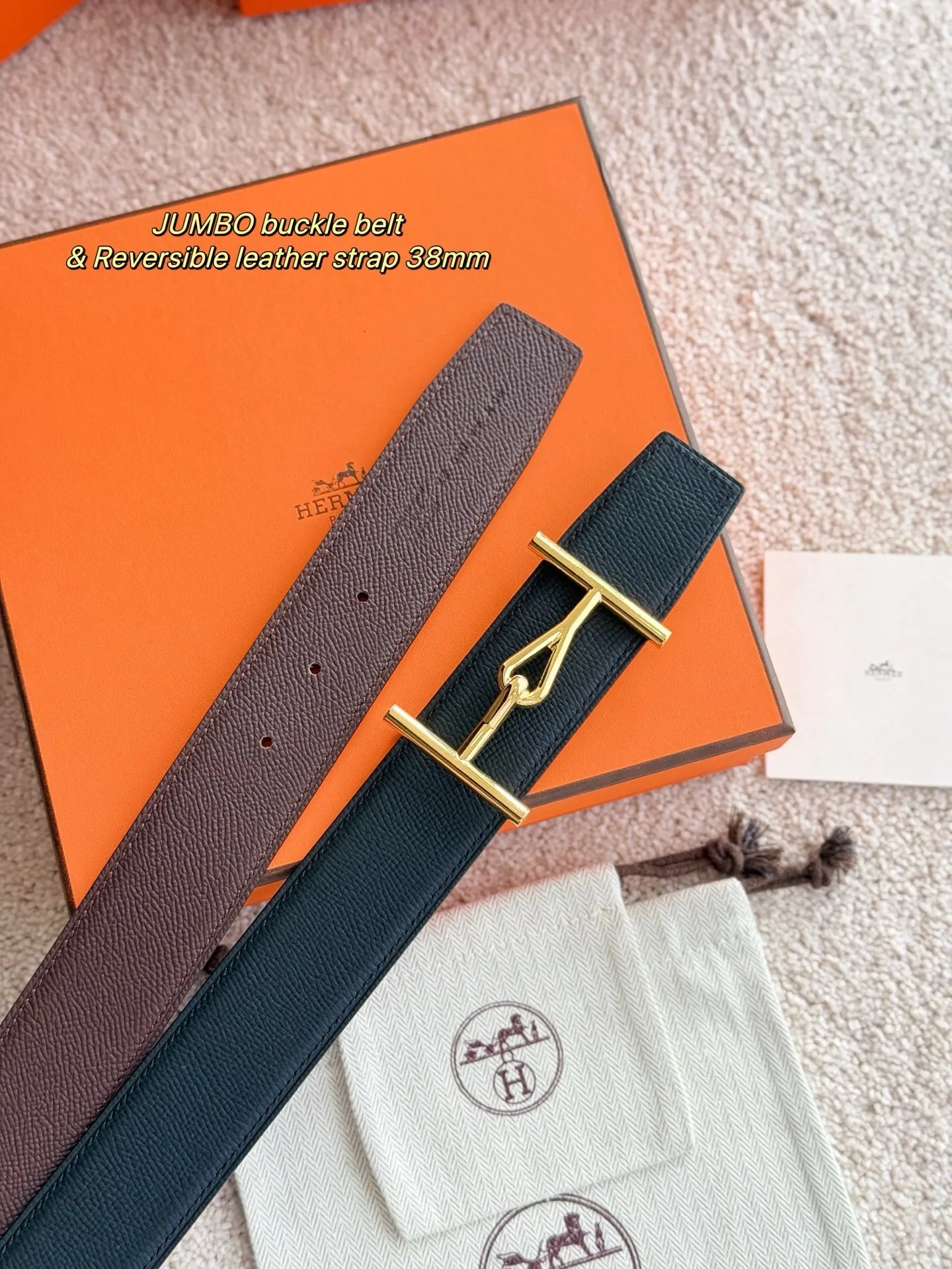 Hermes Epsom掌纹牛皮 腰帶 精致配飾款