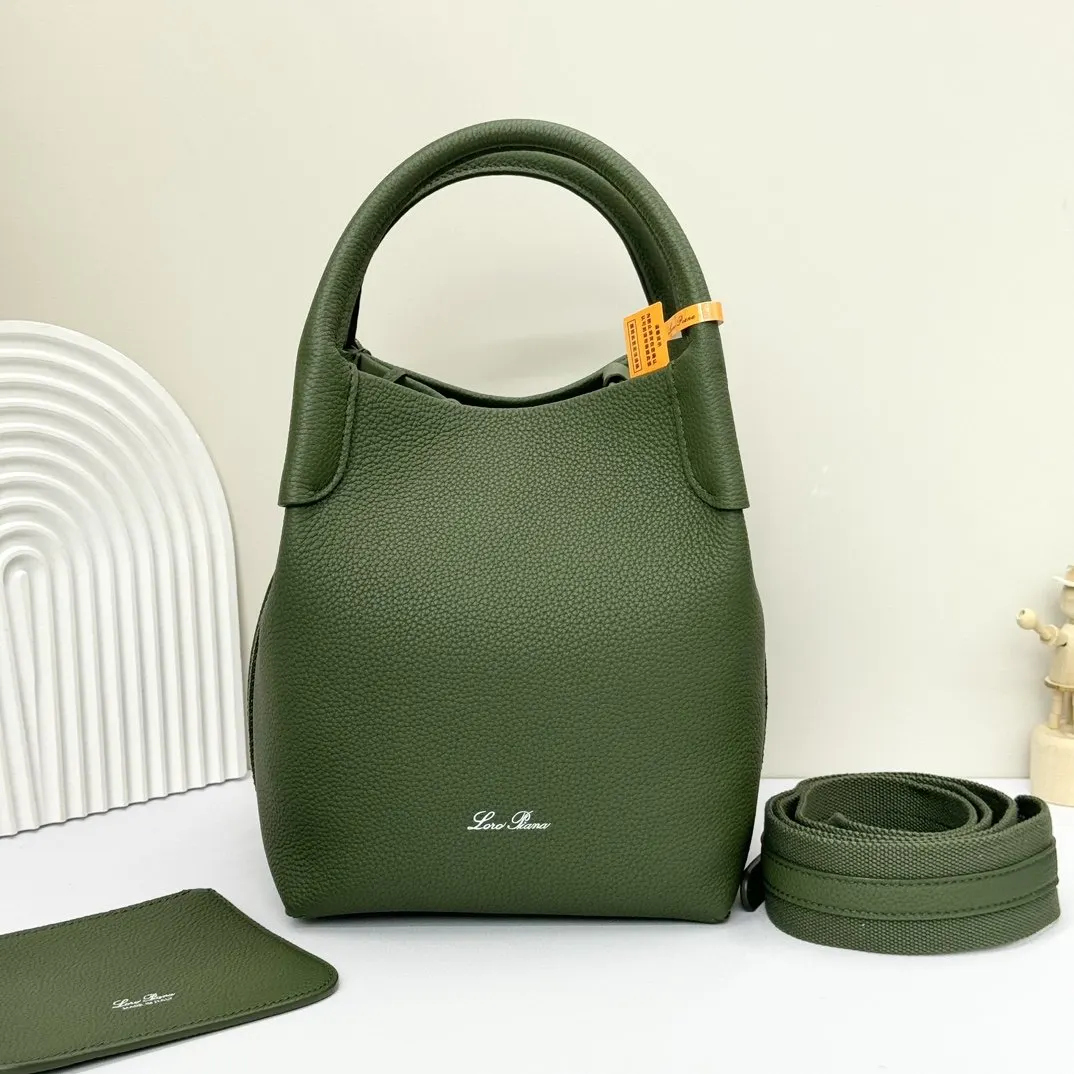 Silver Bucket Bag Casual Leather